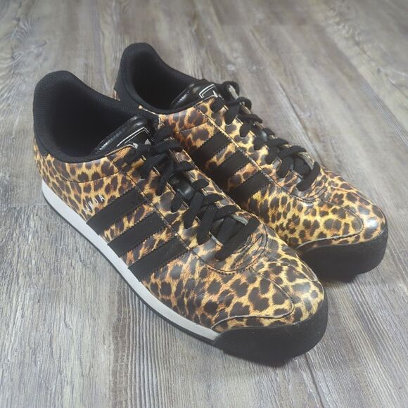 Adidas Women's Size 10 Black Cheetah Print Samoa Brown Rare Print Sneakers - Picture 1 of 14